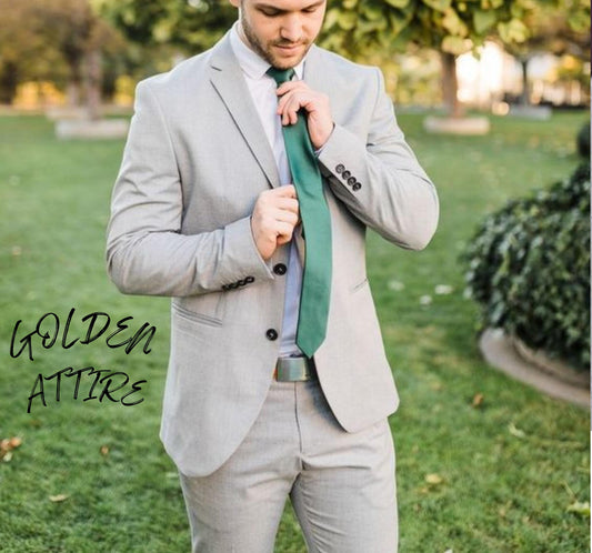 Light Grey Suit, Slim Fit Two-Piece Custom Wedding Suit