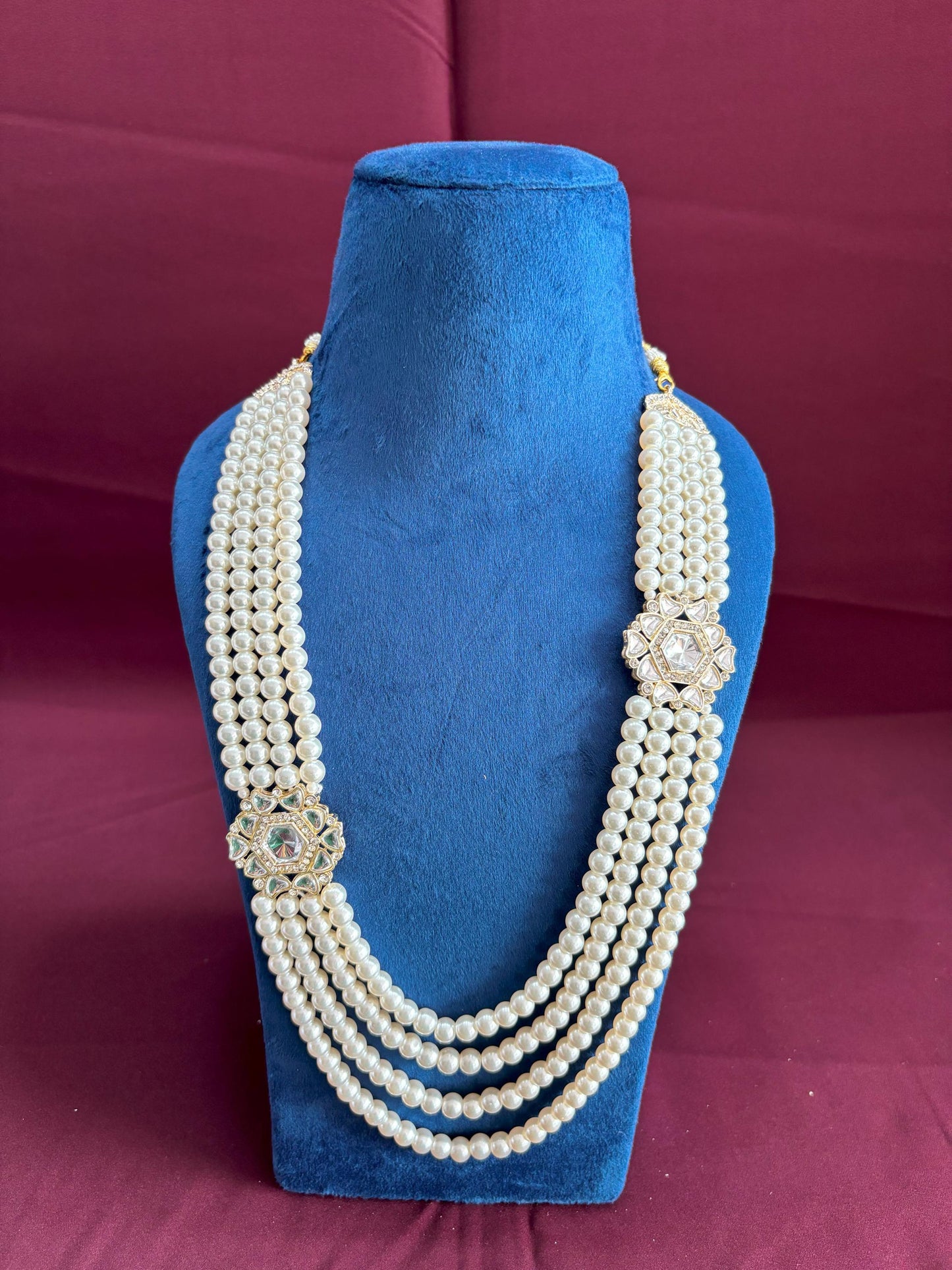 Ivory Pearl Groom Necklace, Sherwani Wedding Mala