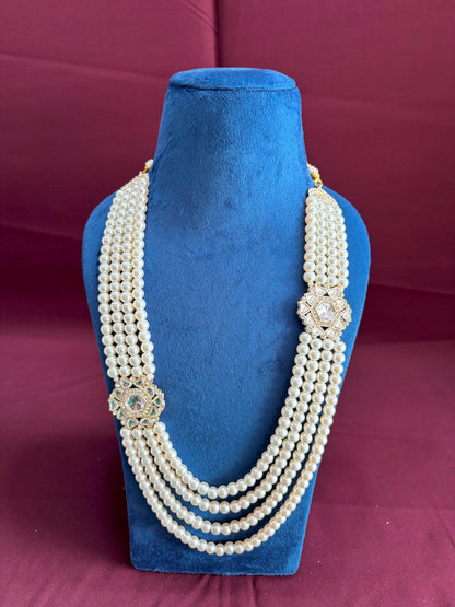 Ivory Pearl Groom Necklace, Sherwani Wedding Mala