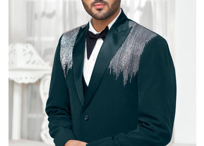 Green Tuxedo Suit: Men's 3-Piece Wedding Groom Suit