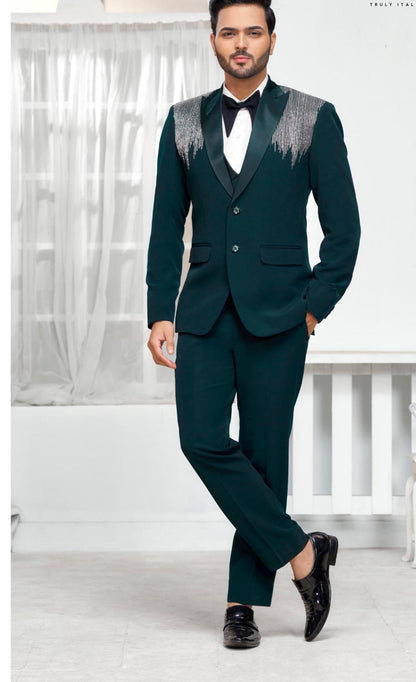 Green Tuxedo Suit: Men's 3-Piece Wedding Groom Suit