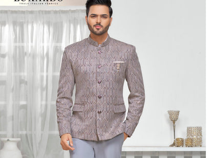 Grey Jodhpuri Suit: Men's Indian Wedding Outfit