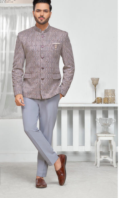 Grey Jodhpuri Suit: Men's Indian Wedding Outfit