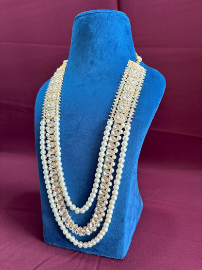Kundan Groom Necklace Set, Sherwani Kantha, Wedding Jewelry