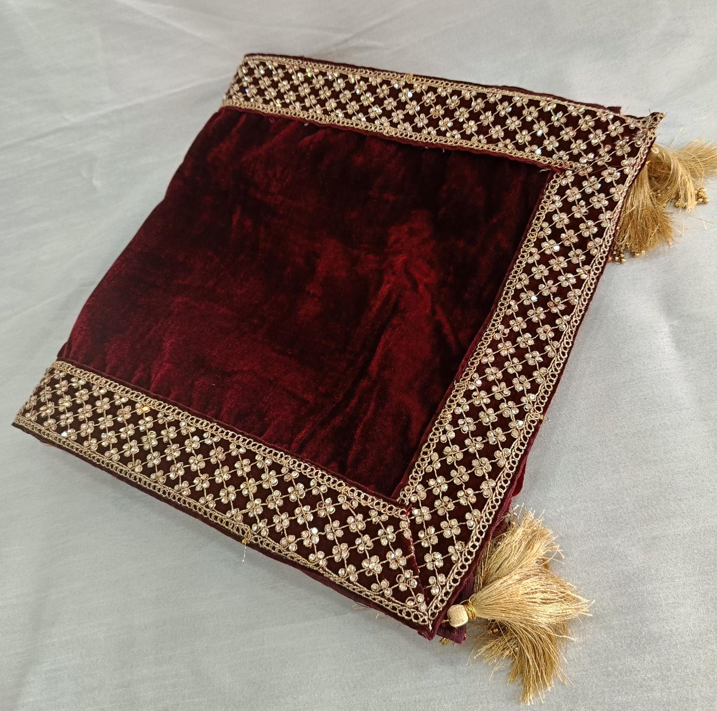 Red Wedding Turban & Shawl Set: Indian Groom Sherwani Safa Combo