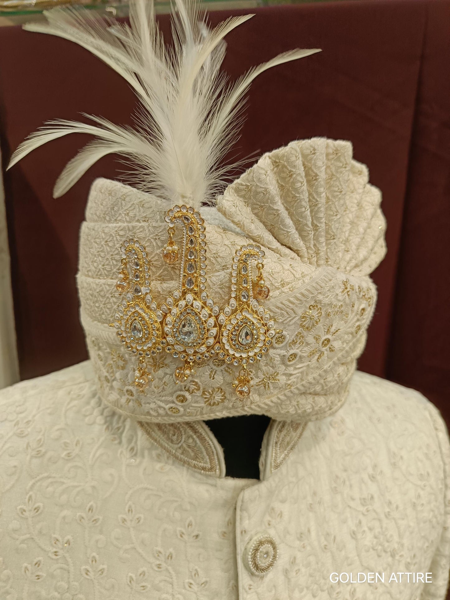 Groom Turban Brooch: Indian Wedding Safa Kalangi