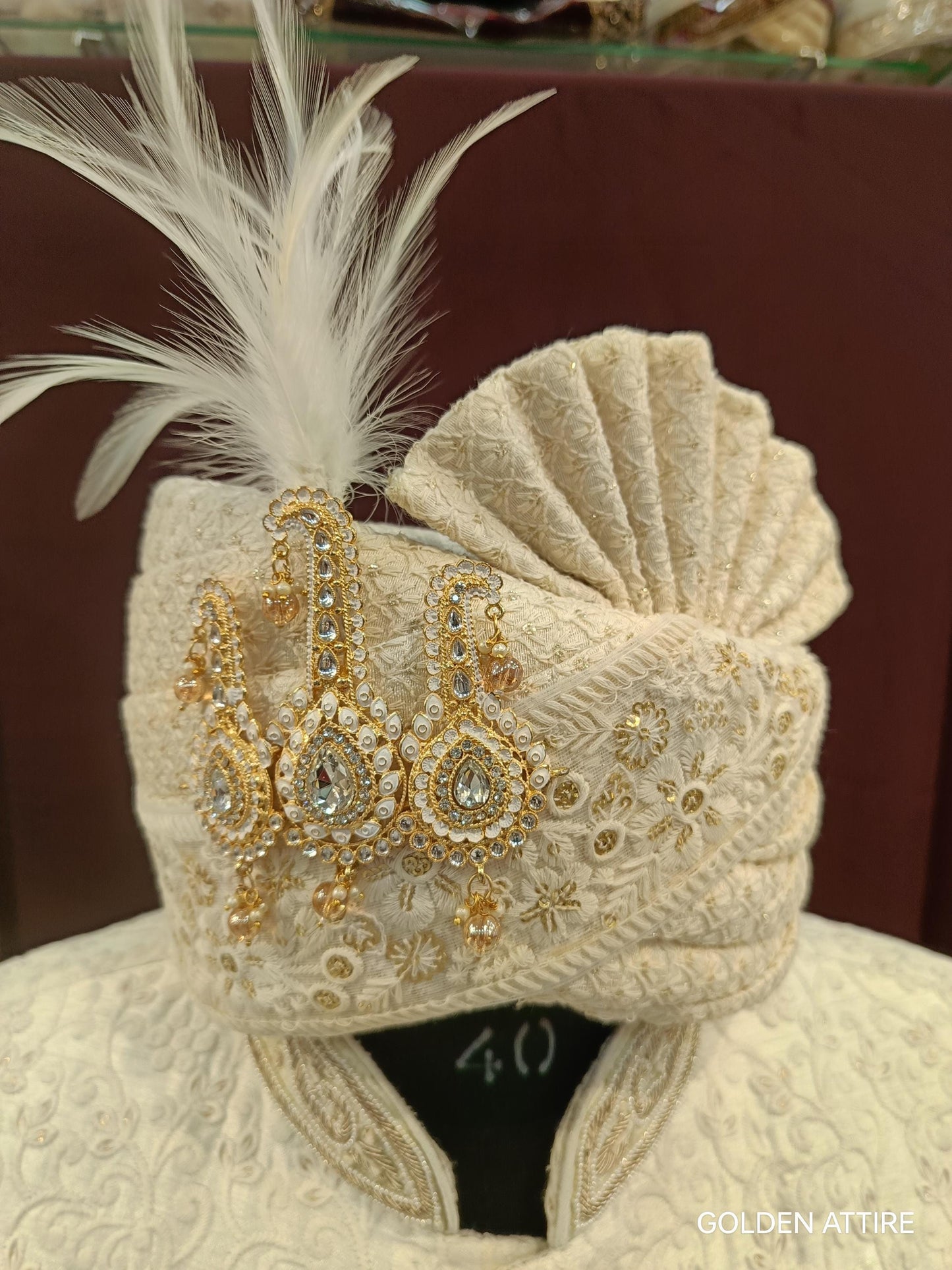 Groom Turban Brooch: Indian Wedding Safa Kalangi