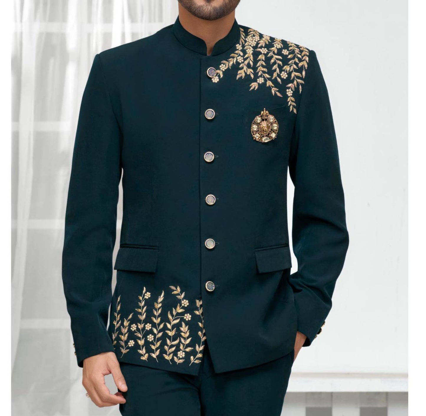 Green Jodhpuri Suit: Indian Wedding Groom Outfit