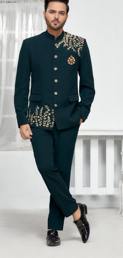 Green Jodhpuri Suit: Indian Wedding Groom Outfit