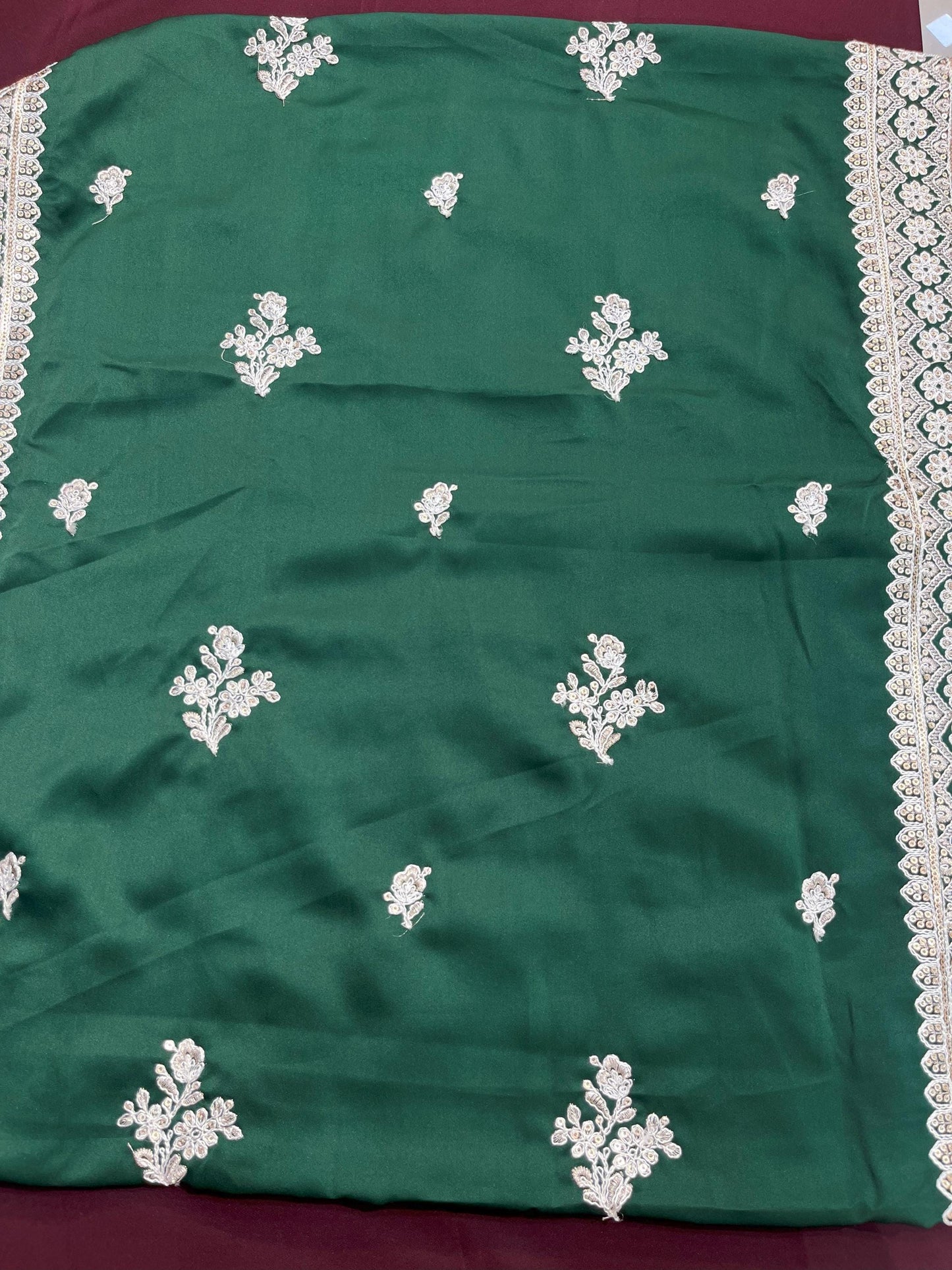 Green Wedding Shawl for Groom: Embroidered Indian Sherwani Stole