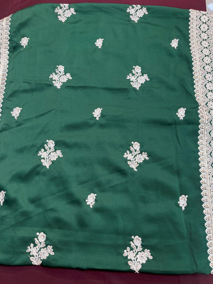 Green Wedding Shawl for Groom: Embroidered Indian Sherwani Stole