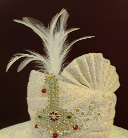 Indian Groom Turban Brooch: Beaded Dhula Kalangi