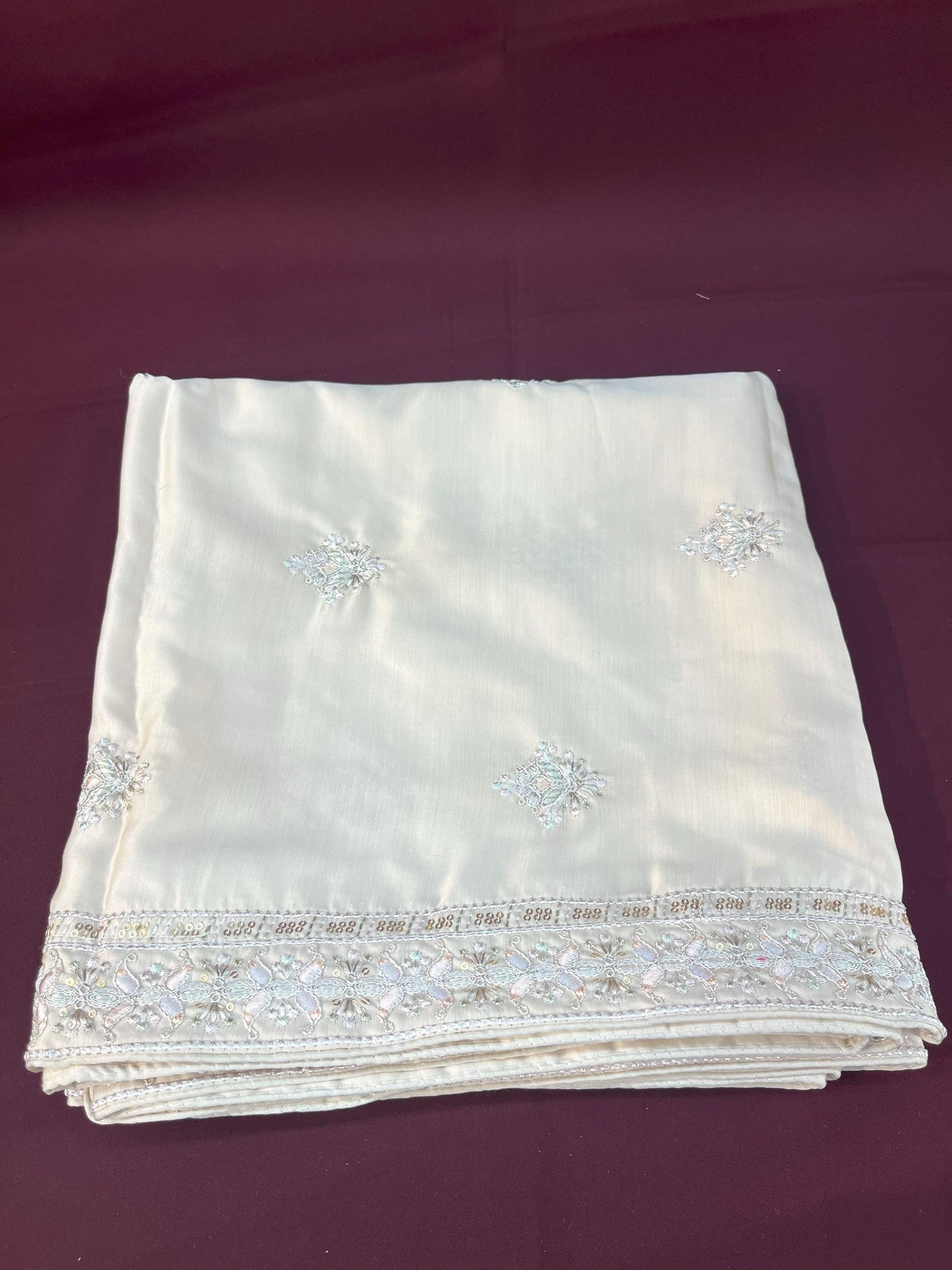 Cream Wedding Turban & Shawl Set: Indian Groom Safa Combo