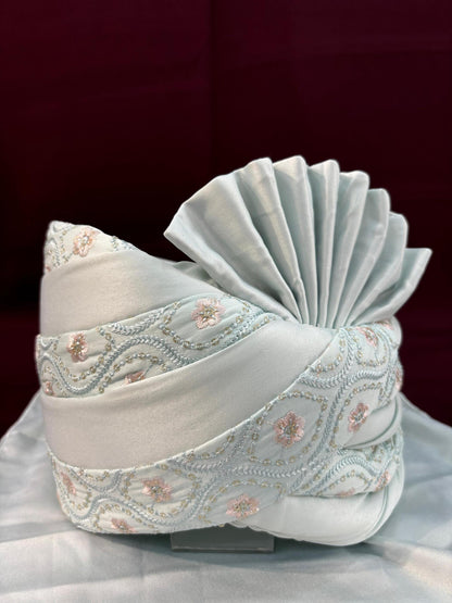 Wedding Turban & Shawl Set: Indian Groom Safa, Adjustable Fit