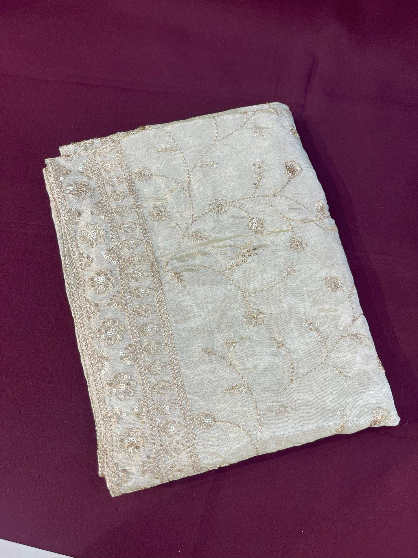 Champagne Ivory Wedding Turban & Shawl Set, Indian Groom Safa Combo