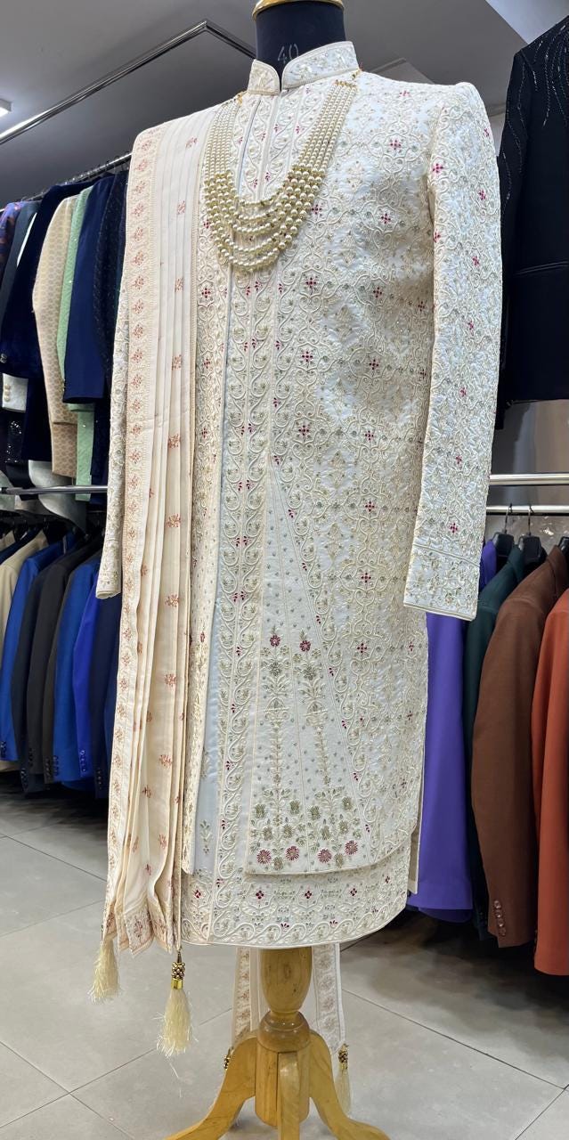 Handcrafted Groom Sherwani, Indian Wedding Outfit