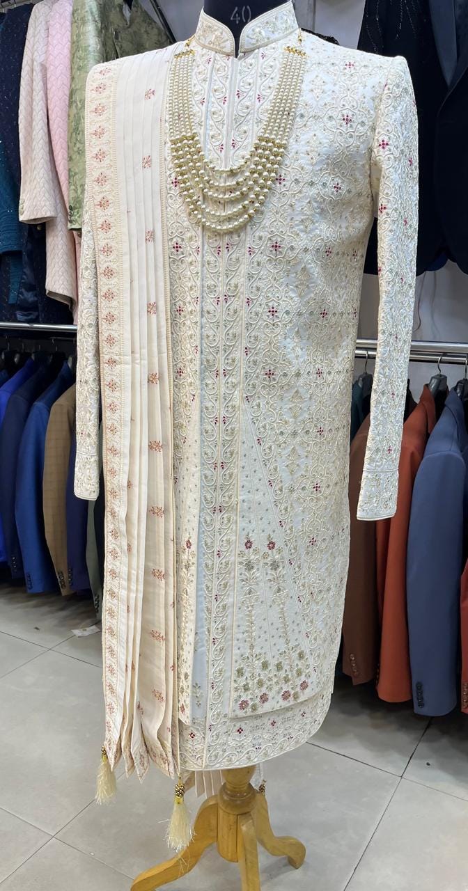 Handcrafted Groom Sherwani, Indian Wedding Outfit