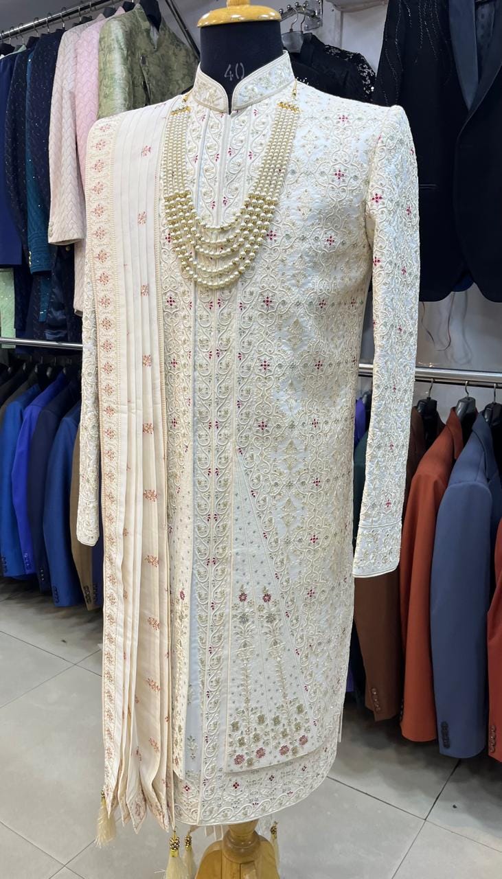 Handcrafted Groom Sherwani, Indian Wedding Outfit