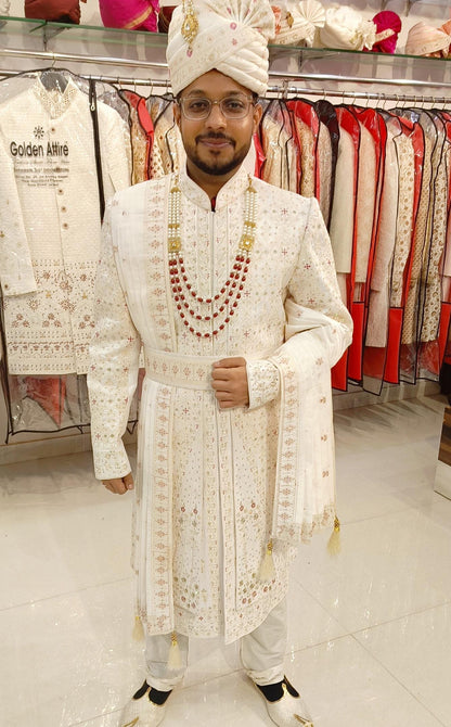 Handcrafted Groom Sherwani, Indian Wedding Outfit