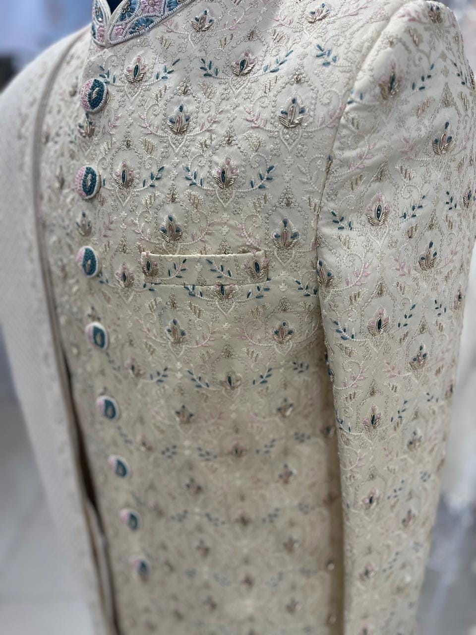 Elegant Wedding Sherwani Set, Indian Groom Outfit