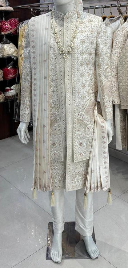 Uber Rich Indian Groom Sherwani, Wedding Outfit