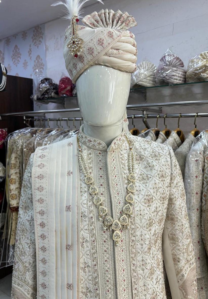 Uber Rich Indian Groom Sherwani, Wedding Outfit