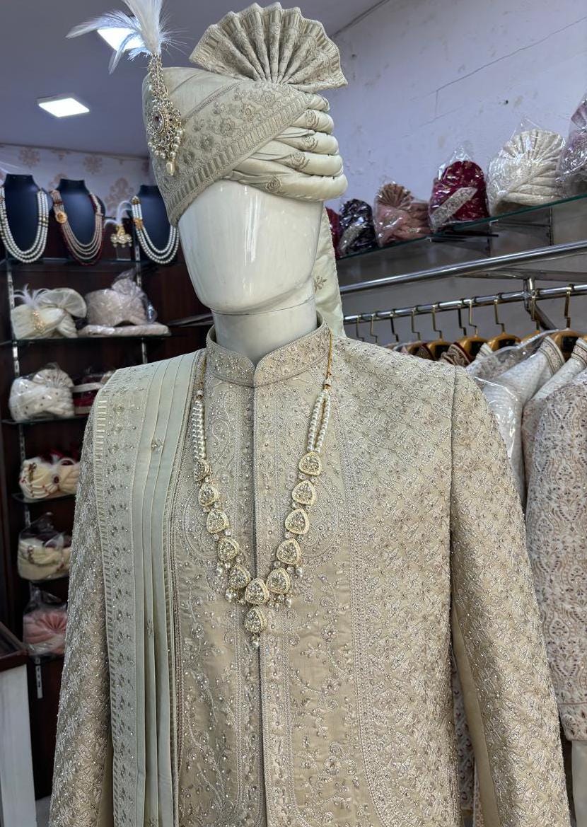 Handwork Sherwani, Groom Wedding Outfit