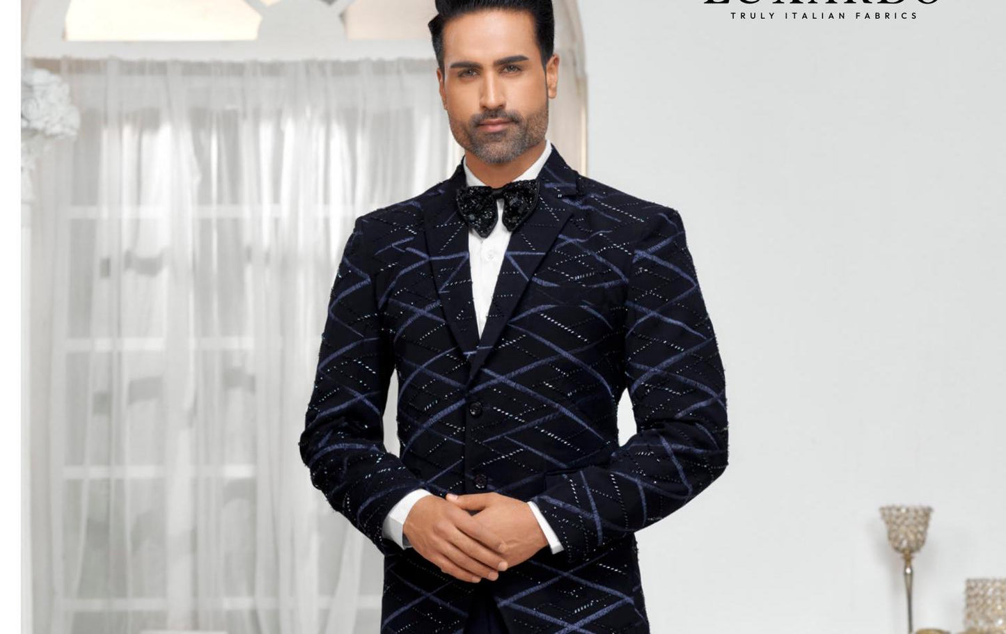 Embroidery Tuxedo Suit: Luxury Ethnic Wedding Wear