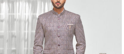 Grey Jodhpuri Suit: Men's Indian Wedding Outfit