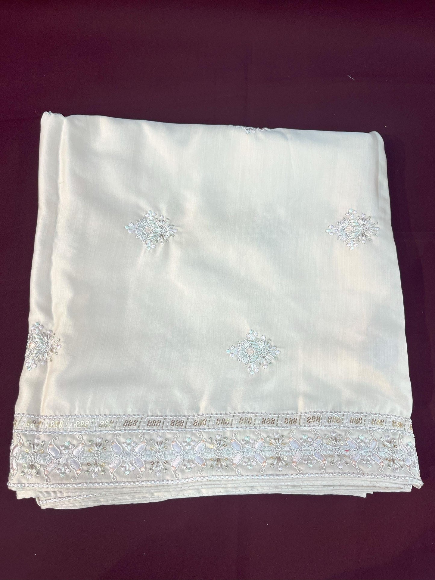 Cream Wedding Turban & Shawl Set: Indian Groom Safa Combo