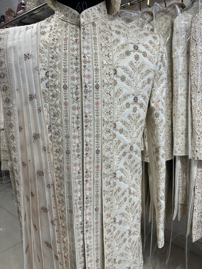 Embroidered Groom Sherwani Set: Indian Wedding Outfit