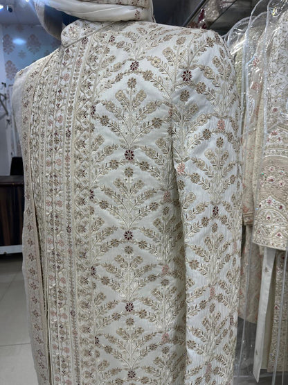 Embroidered Groom Sherwani Set: Indian Wedding Outfit