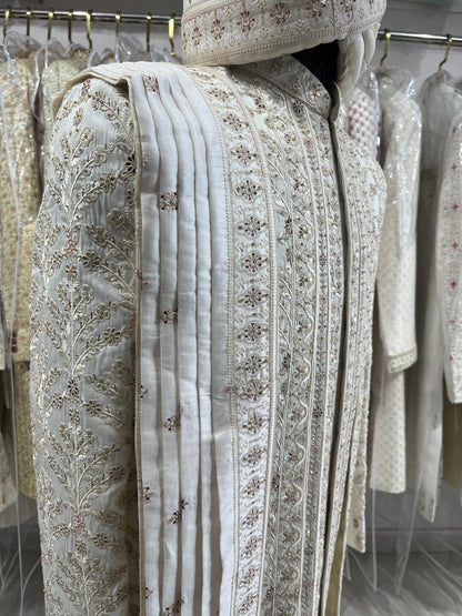 Embroidered Groom Sherwani Set: Indian Wedding Outfit