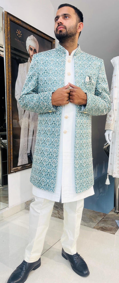 Elegant Groom Sherwani, Indo Western Wedding Outfit