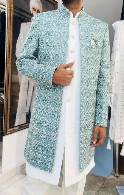 Elegant Groom Sherwani, Indo Western Wedding Outfit