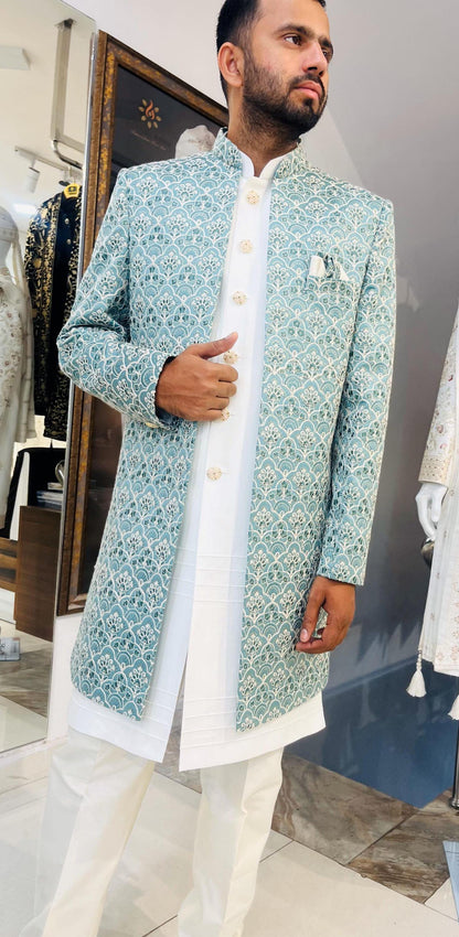 Elegant Groom Sherwani, Indo Western Wedding Outfit