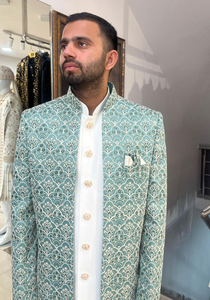 Elegant Groom Sherwani, Indo Western Wedding Outfit