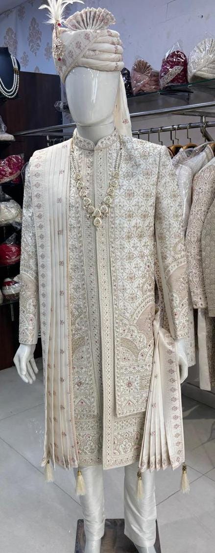Uber Rich Indian Groom Sherwani, Wedding Outfit