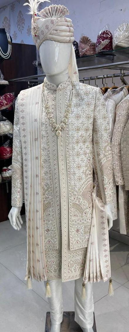 Uber Rich Indian Groom Sherwani, Wedding Outfit