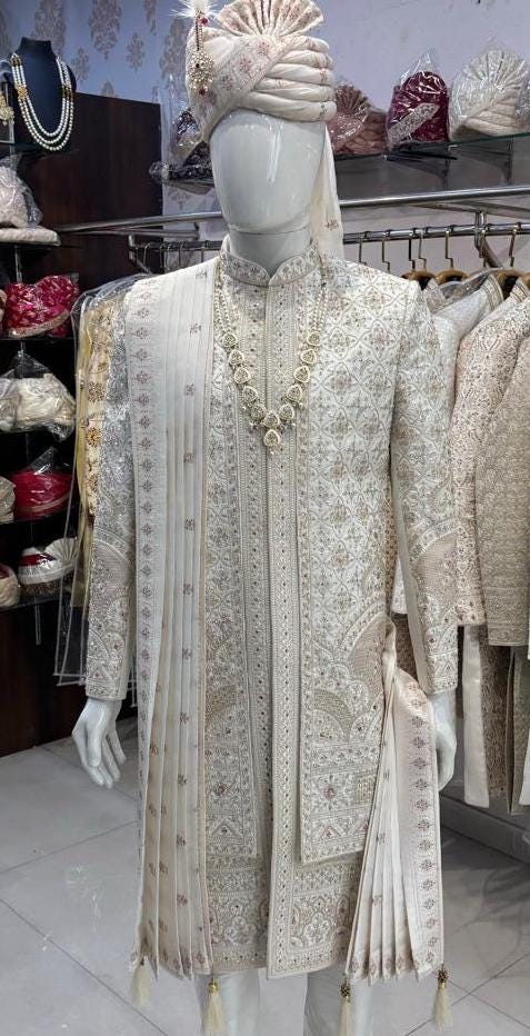 Uber Rich Indian Groom Sherwani, Wedding Outfit