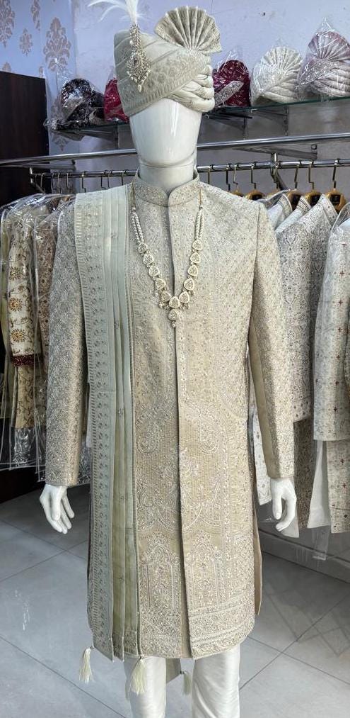 Handwork Sherwani, Groom Wedding Outfit