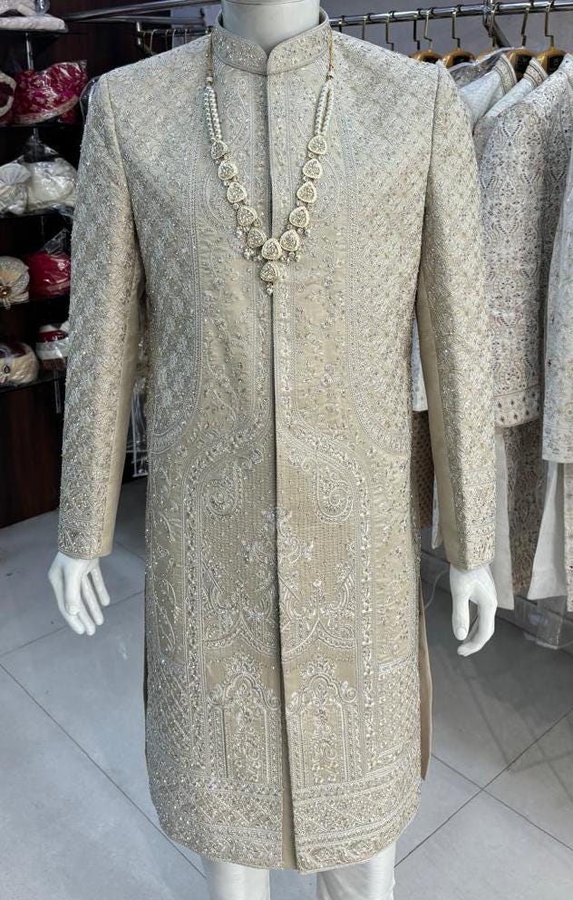 Handwork Sherwani, Groom Wedding Outfit