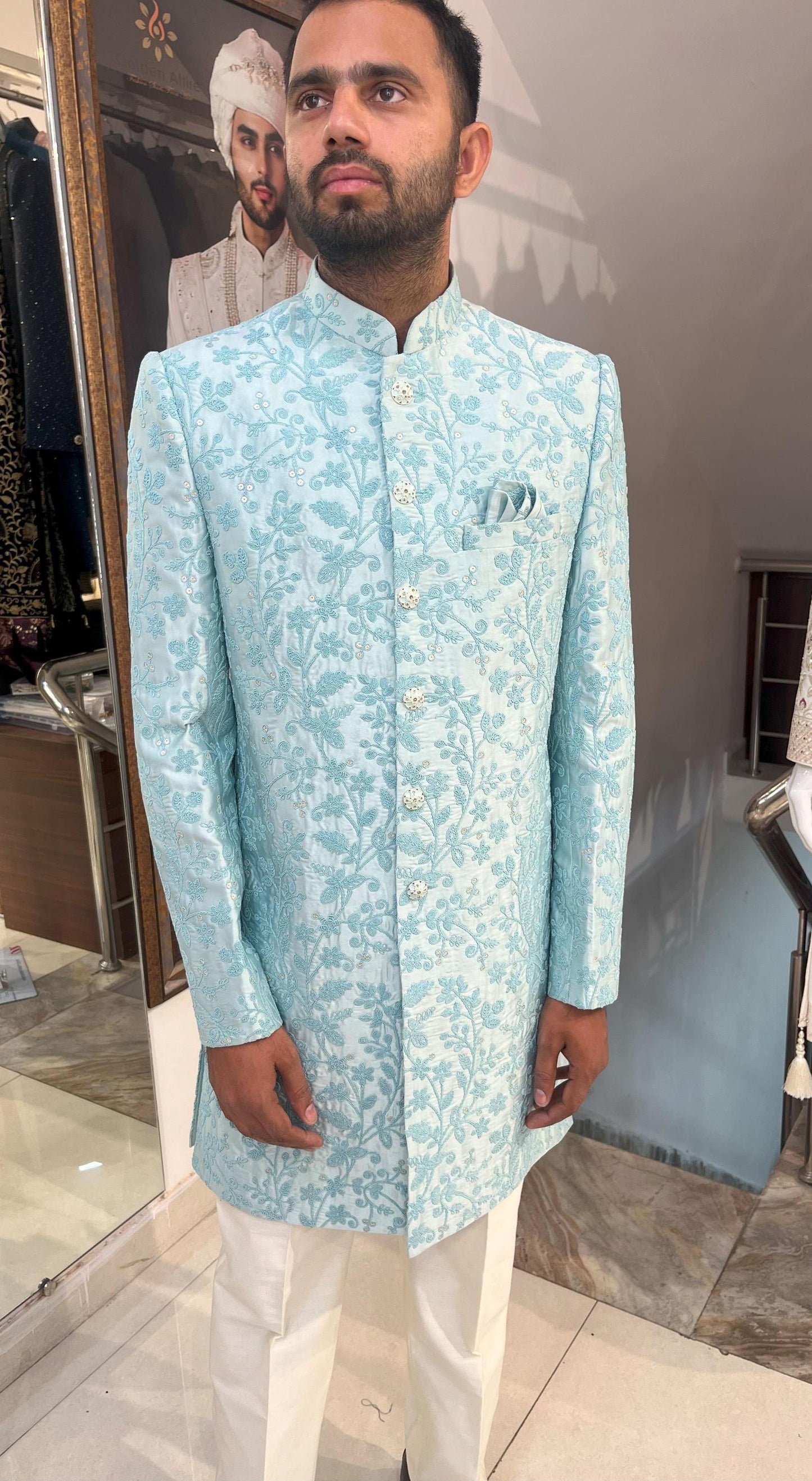 Designer Sherwani for Groom, Bollywood Indian Wedding Outfit