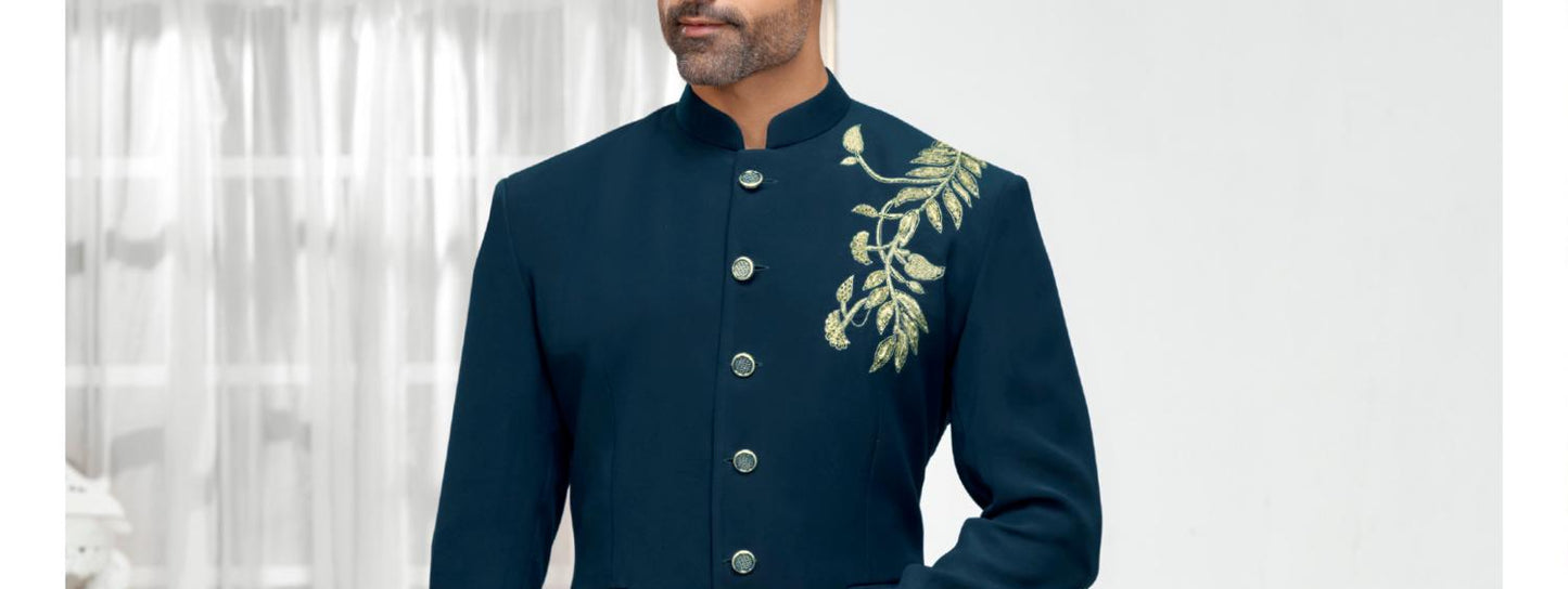 Indian Jodhpuri Suit: Handwork Groom Wedding Outfit