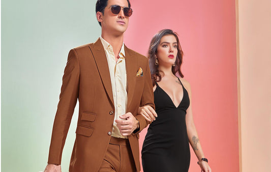 Terracotta Men's Suit: Stylish 3-Piece Rust Prom Suit