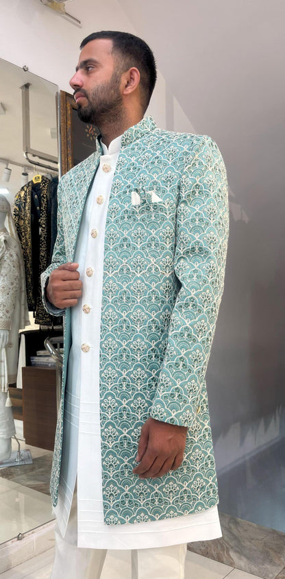 Elegant Groom Sherwani, Indo Western Wedding Outfit