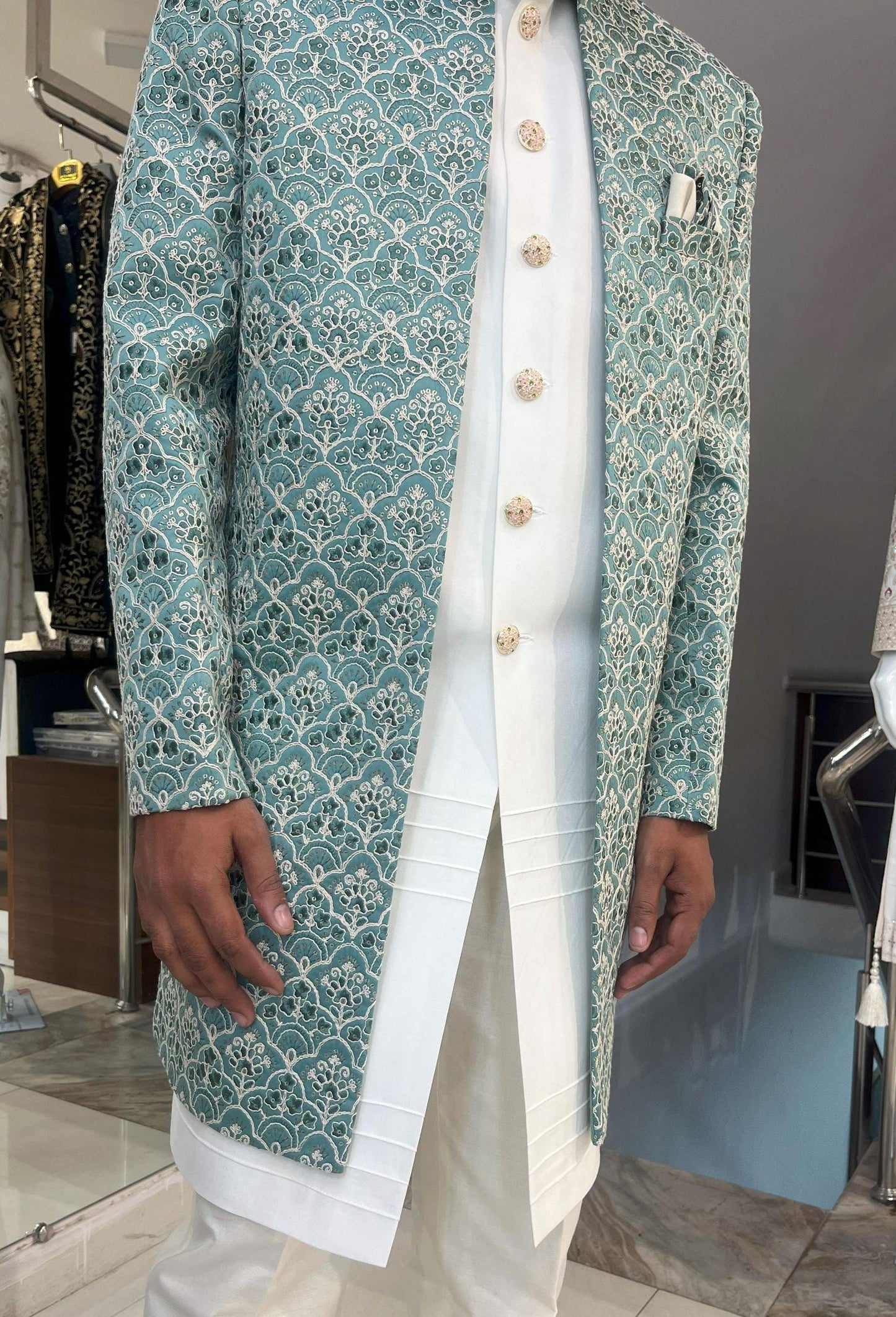 Elegant Groom Sherwani, Indo Western Wedding Outfit