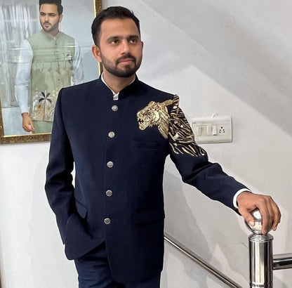 Lion Handwork Jodhpuri Suit, Men's Groom Wedding Outfit
