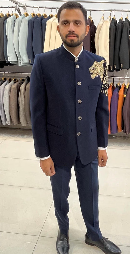 Lion Handwork Jodhpuri Suit, Men's Groom Wedding Outfit