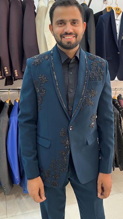 Handwork Tuxedo Suit, 3-Piece Groom Wedding Suit